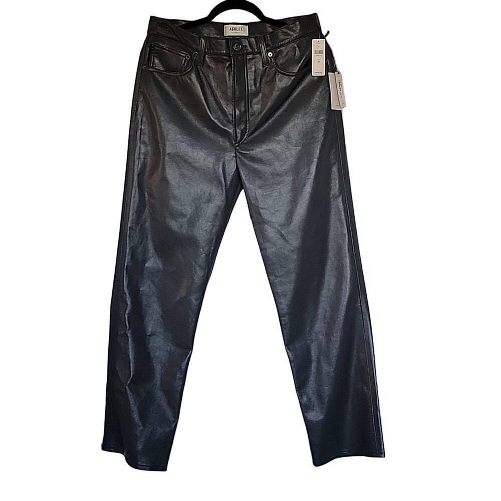 NWT Agolde Recycled Leather 90's Pinch Waist in Marker, 30